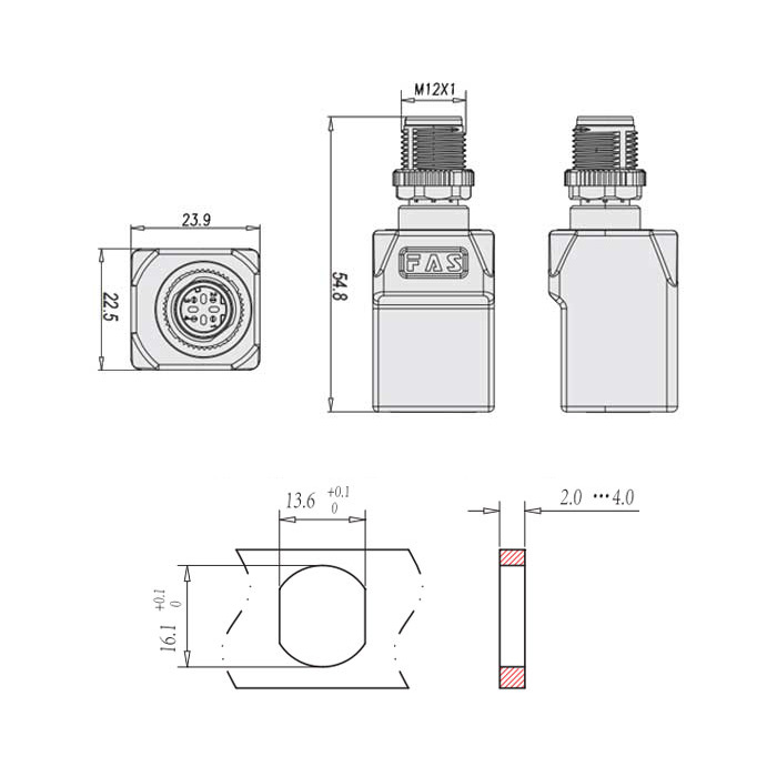 M12 4Pin D-coded 公頭直型轉(zhuǎn)RJ45直角型、0C4ES3